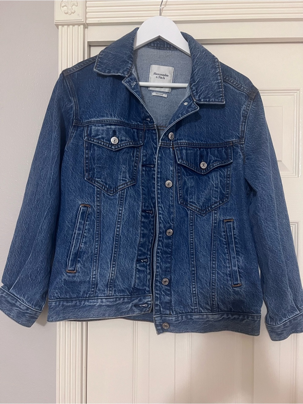 Abercrombie & Fitch Classic Blue Denim Jacket Oversized XS